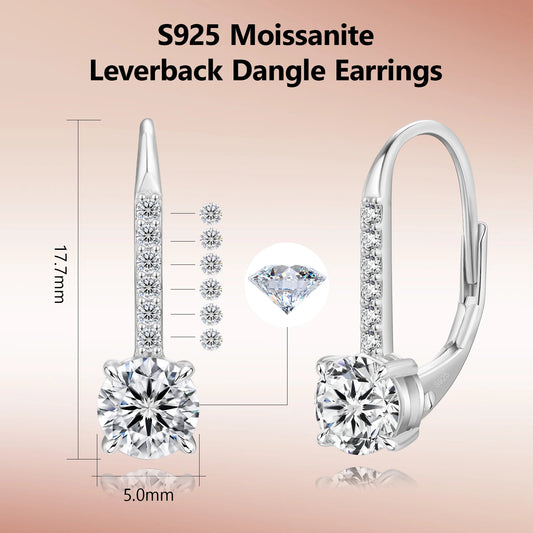 VVS Moissanite Lab Diamond Huggie Clip Back 925 Sterling Silver Earrings GRA