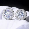 Unisex VVS Moissanite Stud GRA Certified 925 Sterling Silver Earrings