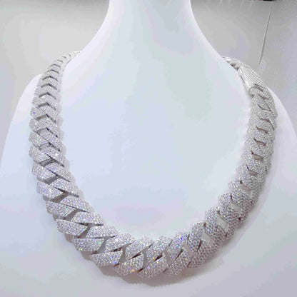 MOISSANITE #1 Bestseller Miami Cuban Link Prong Chain Necklace Iced Out
