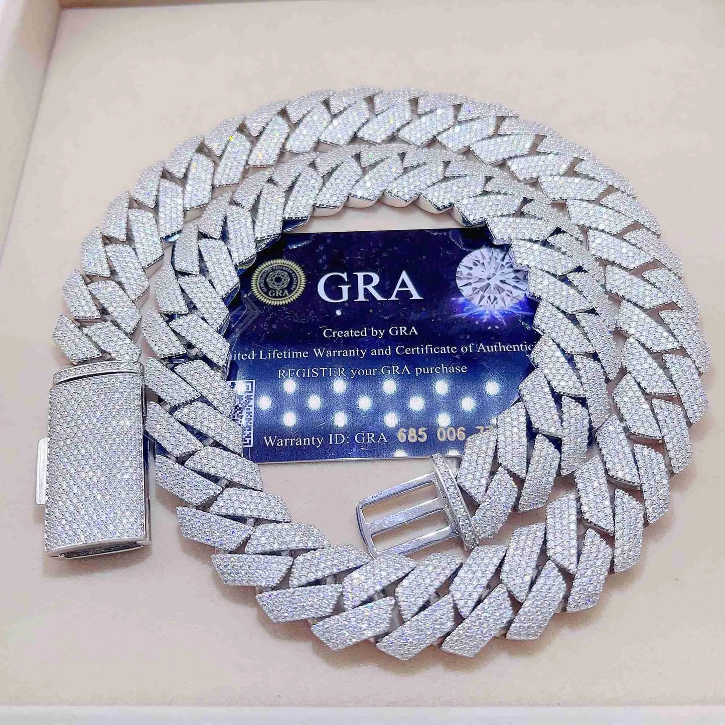 MOISSANITE #1 Bestseller Miami Cuban Link Prong Chain Necklace Iced Out