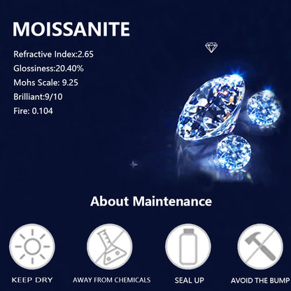 Luxury 925 Sterling Silver Moissanite Ring – Sparkling Fine Jewelry for Women