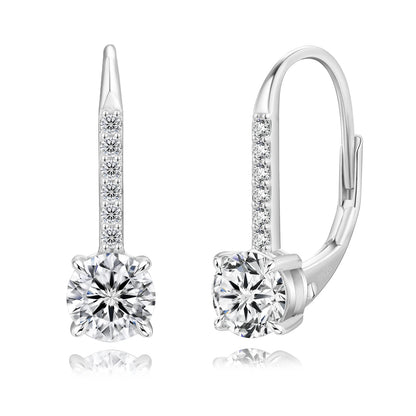 VVS Moissanite Lab Diamond Huggie Clip Back 925 Sterling Silver Earrings GRA