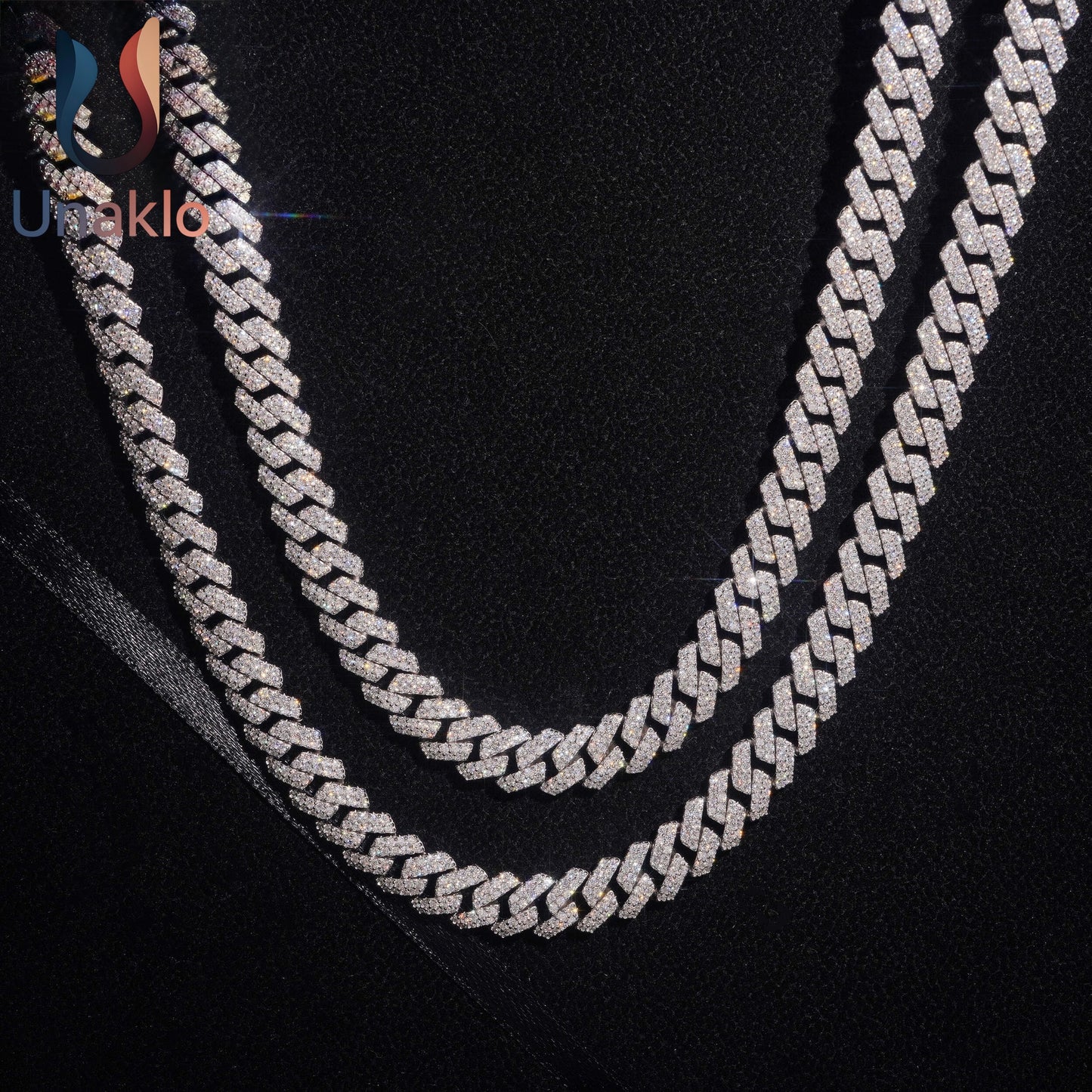 10mm 925 Solid Silver Hip Hop Iced Out VVS1 Moissanite Diamond Miami Cuban Chain & Bracelet