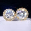 Unisex VVS Moissanite Stud GRA Certified 925 Sterling Silver Earrings