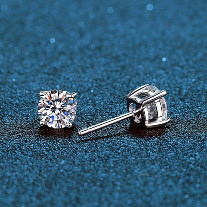 Unisex VVS Moissanite Stud GRA Certified 925 Sterling Silver Earrings