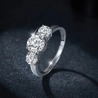 Luxury 925 Sterling Silver Moissanite Ring – Sparkling Fine Jewelry for Women
