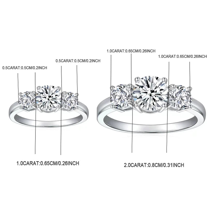 Luxury 925 Sterling Silver Moissanite Ring – Sparkling Fine Jewelry for Women