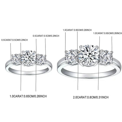 Luxury 925 Sterling Silver Moissanite Ring – Sparkling Fine Jewelry for Women