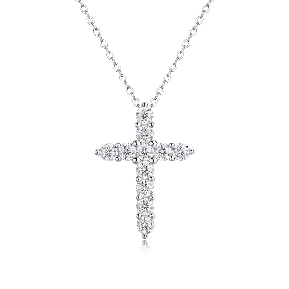 VVS1 Clarity 925 Silver Cross -  Lab Created & GRA Certified