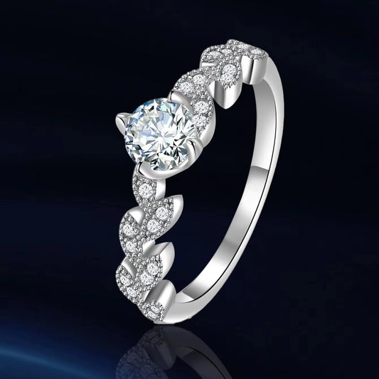 925 Sterling Silver Moissanite Diamond Ring – Luxury VVS Sparkle Fine Jewelry for Women