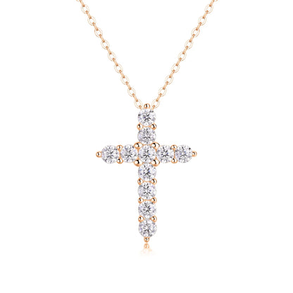 VVS1 Clarity 925 Silver Cross -  Lab Created & GRA Certified