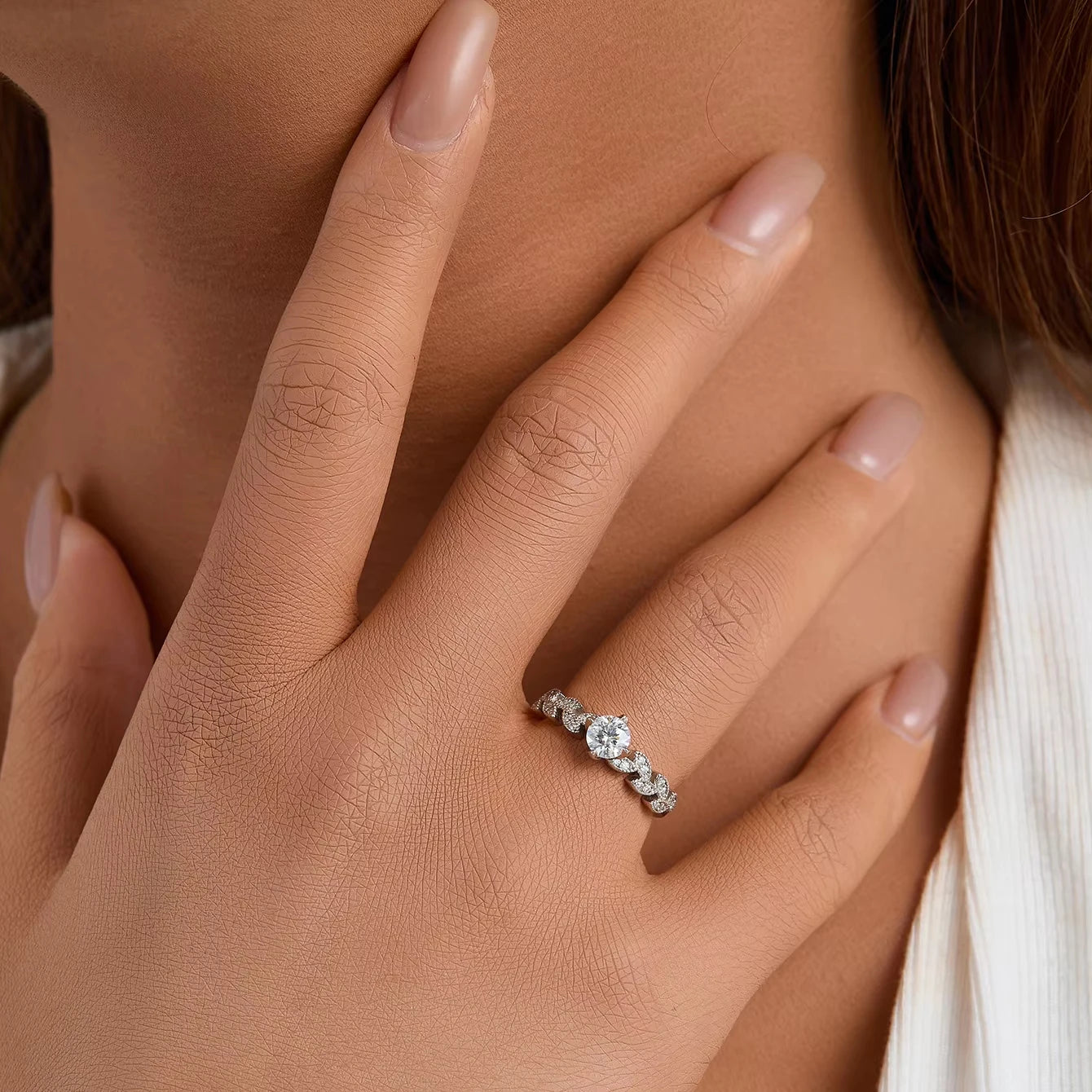 925 Sterling Silver Moissanite Diamond Ring – Luxury VVS Sparkle Fine Jewelry for Women