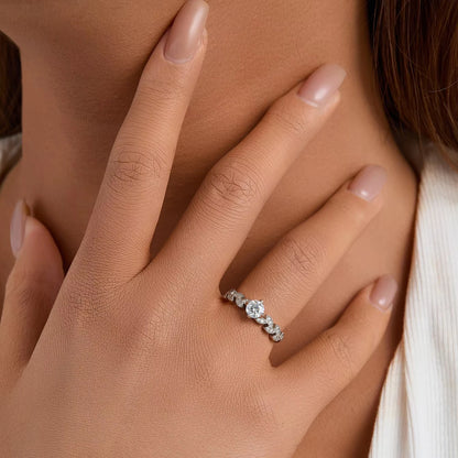 925 Sterling Silver Moissanite Diamond Ring – Luxury VVS Sparkle Fine Jewelry for Women