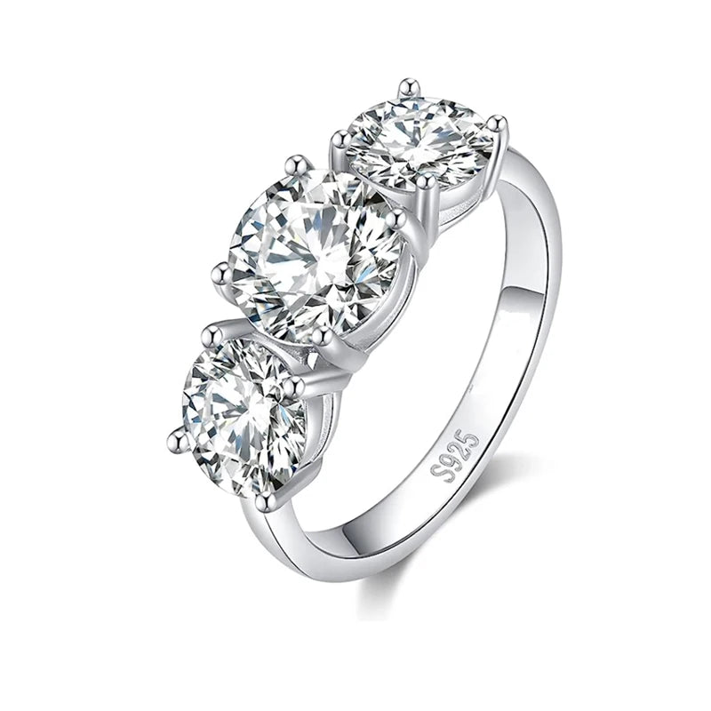 Luxury 925 Sterling Silver Moissanite Ring – Sparkling Fine Jewelry for Women