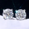 Unisex VVS Moissanite Stud GRA Certified 925 Sterling Silver Earrings