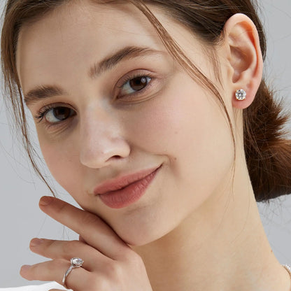 Unisex VVS Moissanite Stud GRA Certified 925 Sterling Silver Earrings