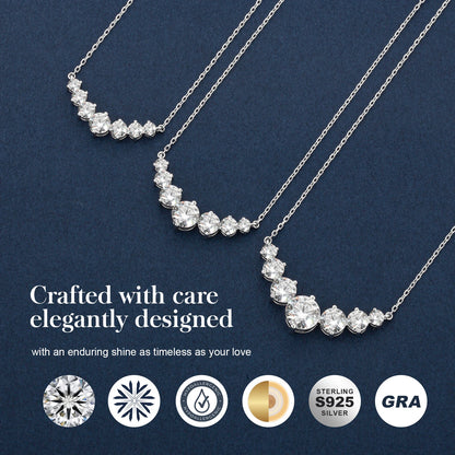5CT/1.7CT Moissanite Pendant S925 Sterling Silver Chain GRA VVS