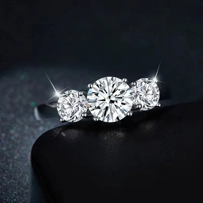 Luxury 925 Sterling Silver Moissanite Ring – Sparkling Fine Jewelry for Women