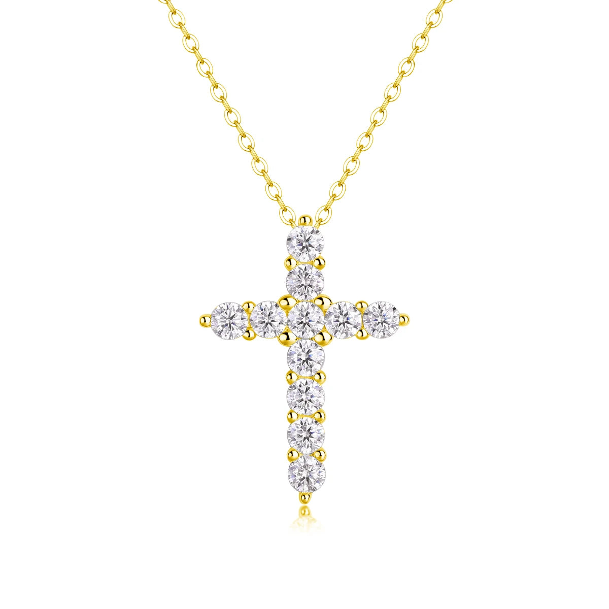 VVS1 Clarity 925 Silver Cross -  Lab Created & GRA Certified
