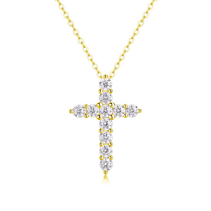 VVS1 Clarity 925 Silver Cross -  Lab Created & GRA Certified