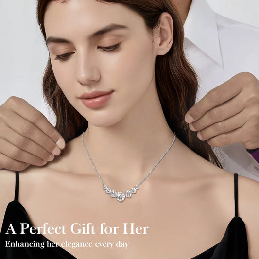5CT/1.7CT Moissanite Pendant S925 Sterling Silver Chain GRA VVS