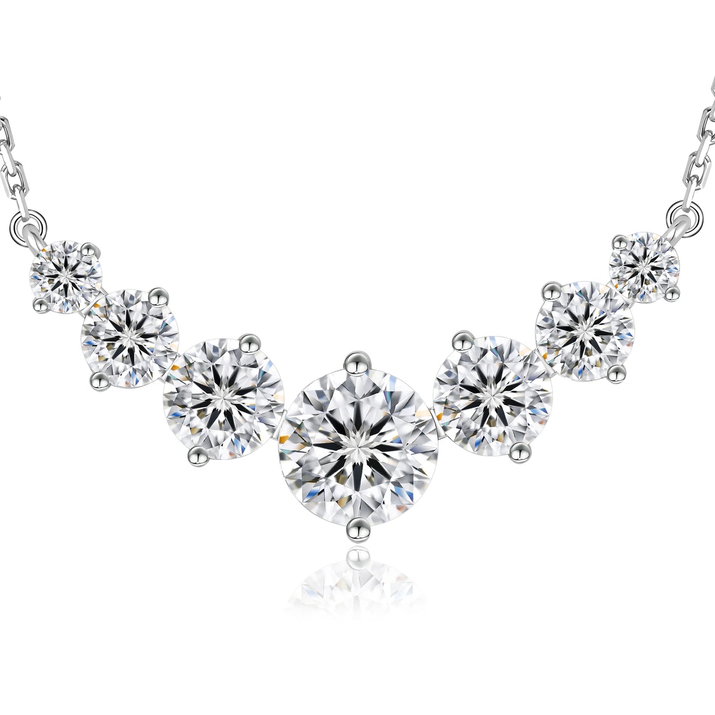 5CT/1.7CT Moissanite Pendant S925 Sterling Silver Chain GRA VVS
