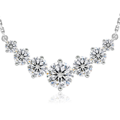 5CT/1.7CT Moissanite Pendant S925 Sterling Silver Chain GRA VVS