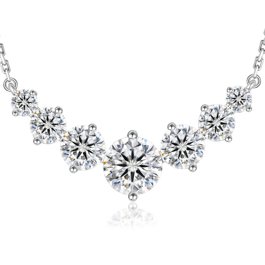 5CT/1.7CT Moissanite Pendant S925 Sterling Silver Chain GRA VVS